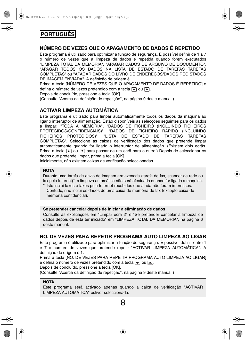 Português | Sharp Moduł ochrony danych User Manual | Page 190 / 196