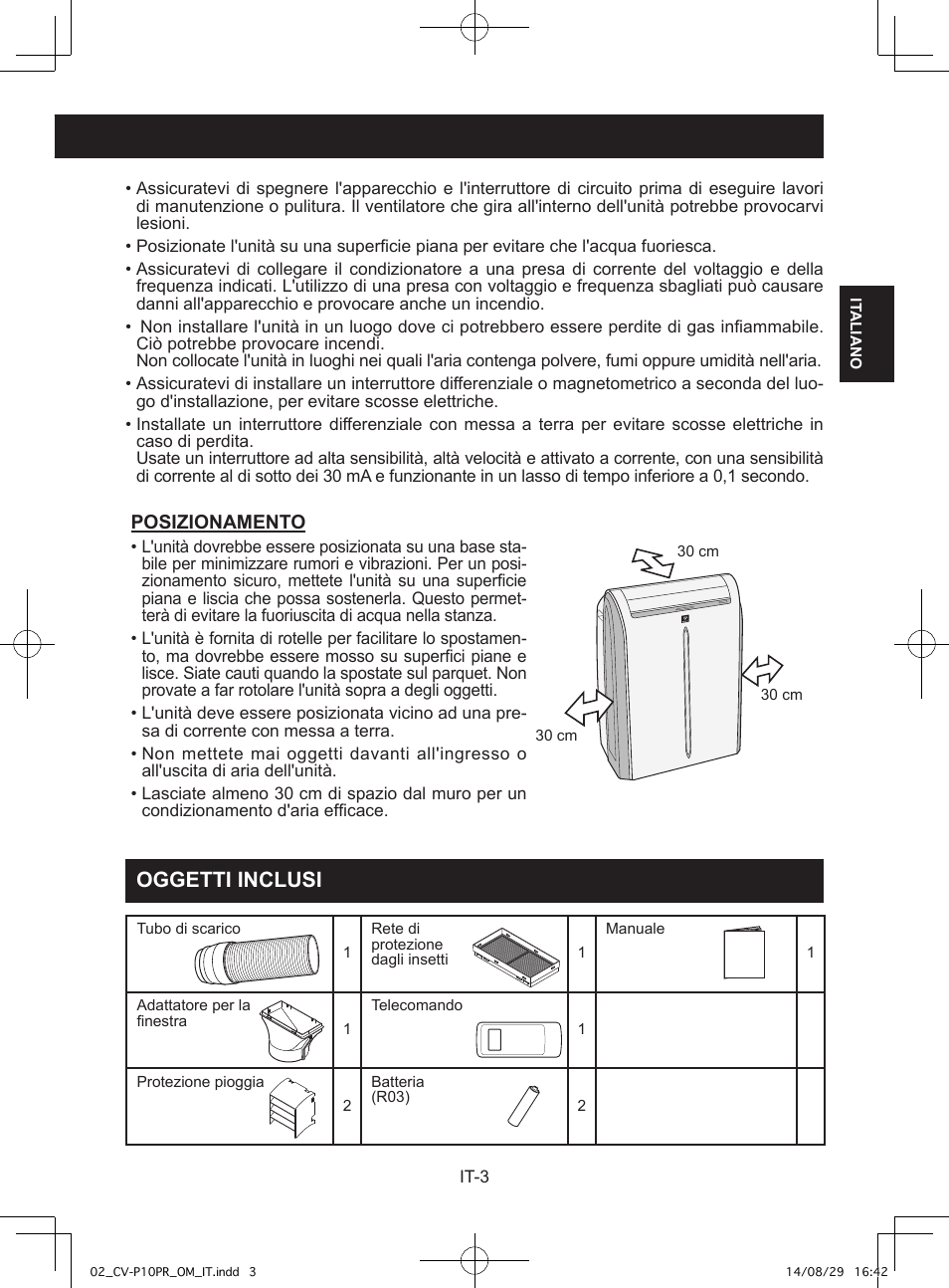 Oggetti inclusi | Sharp CV-P10PR User Manual | Page 27 / 200
