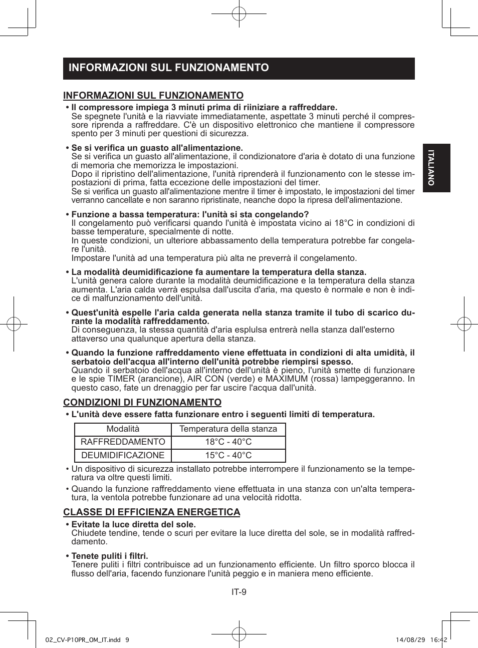 Informazioni sul funzionamento | Sharp CV-P10PR User Manual | Page 33 / 200