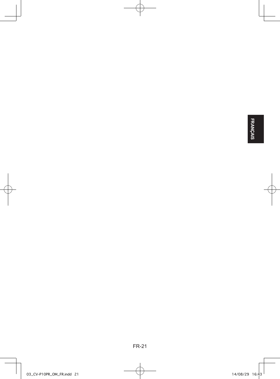 Fr-21 | Sharp CV-P10PR User Manual | Page 67 / 200
