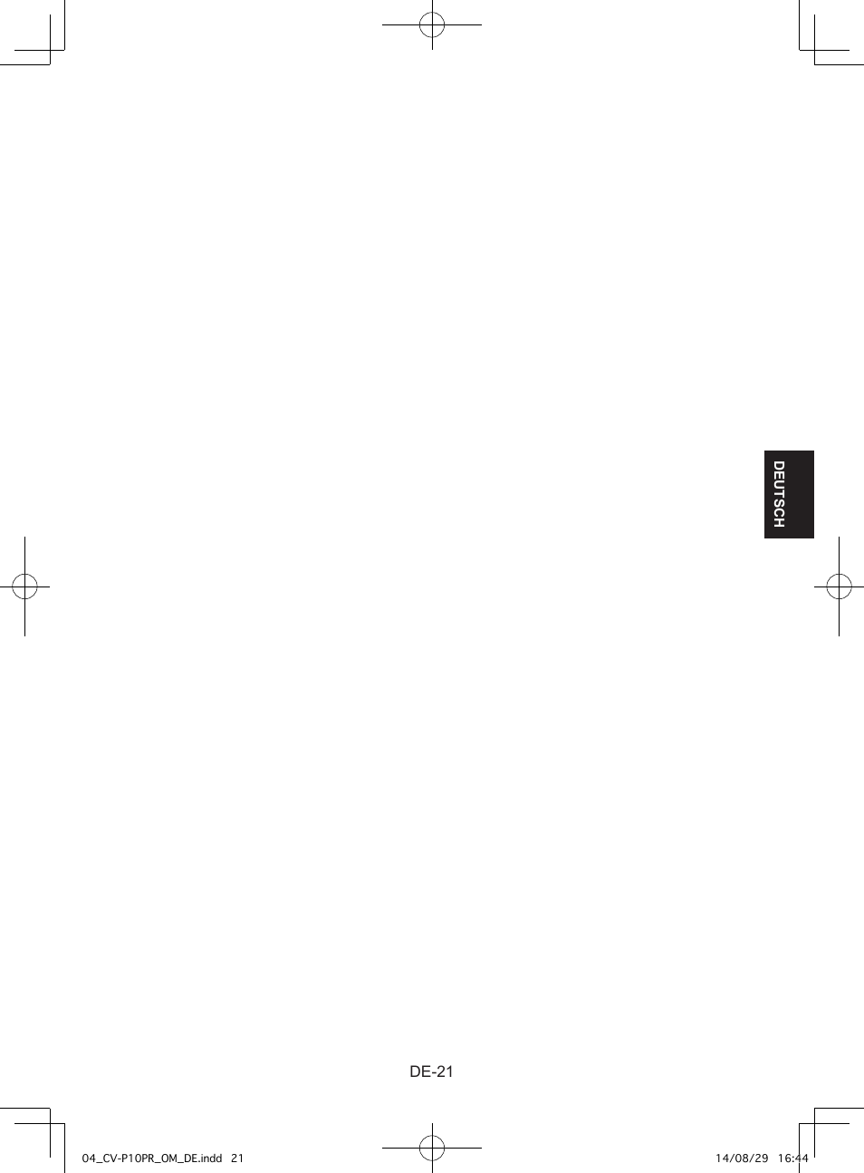 De-21 | Sharp CV-P10PR User Manual | Page 89 / 200