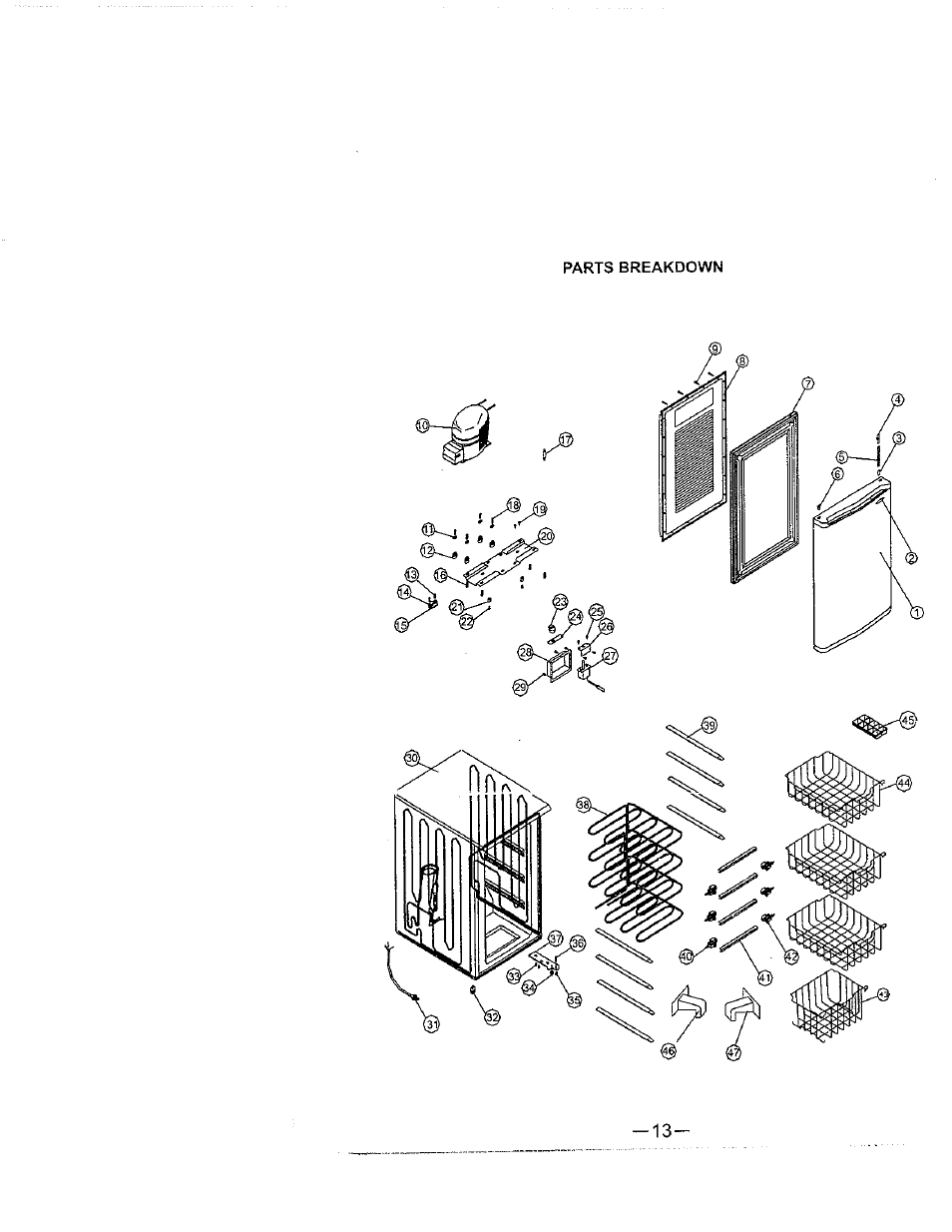 Parts breakdown | Avanti 398VFYW User Manual | Page 14 / 16