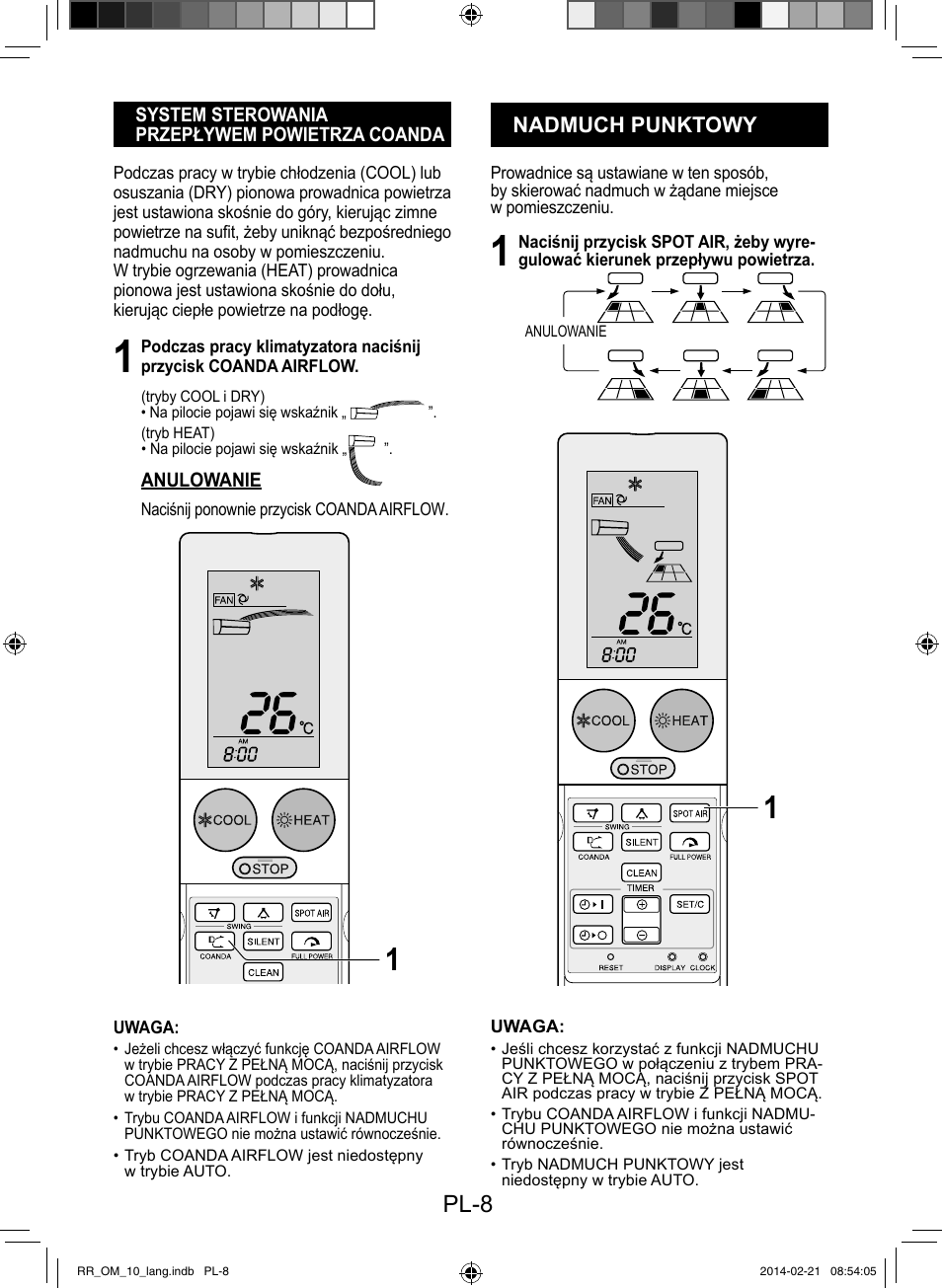 Pl-8, Nadmuch punktowy | Sharp AY-XPC12RR-AE-X12RR User Manual | Page 154 / 164