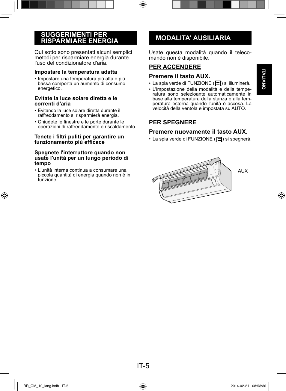 It-5 | Sharp AY-XPC12RR-AE-X12RR User Manual | Page 23 / 164