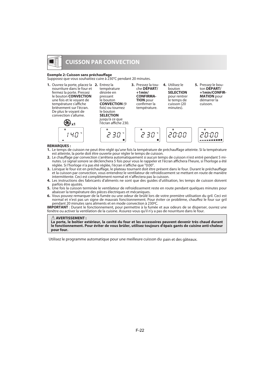 Cuisson par convection | Sharp R-842INE User Manual | Page 108 / 312