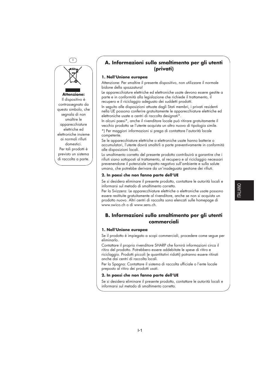 It aliano | Sharp R-842INE User Manual | Page 115 / 312