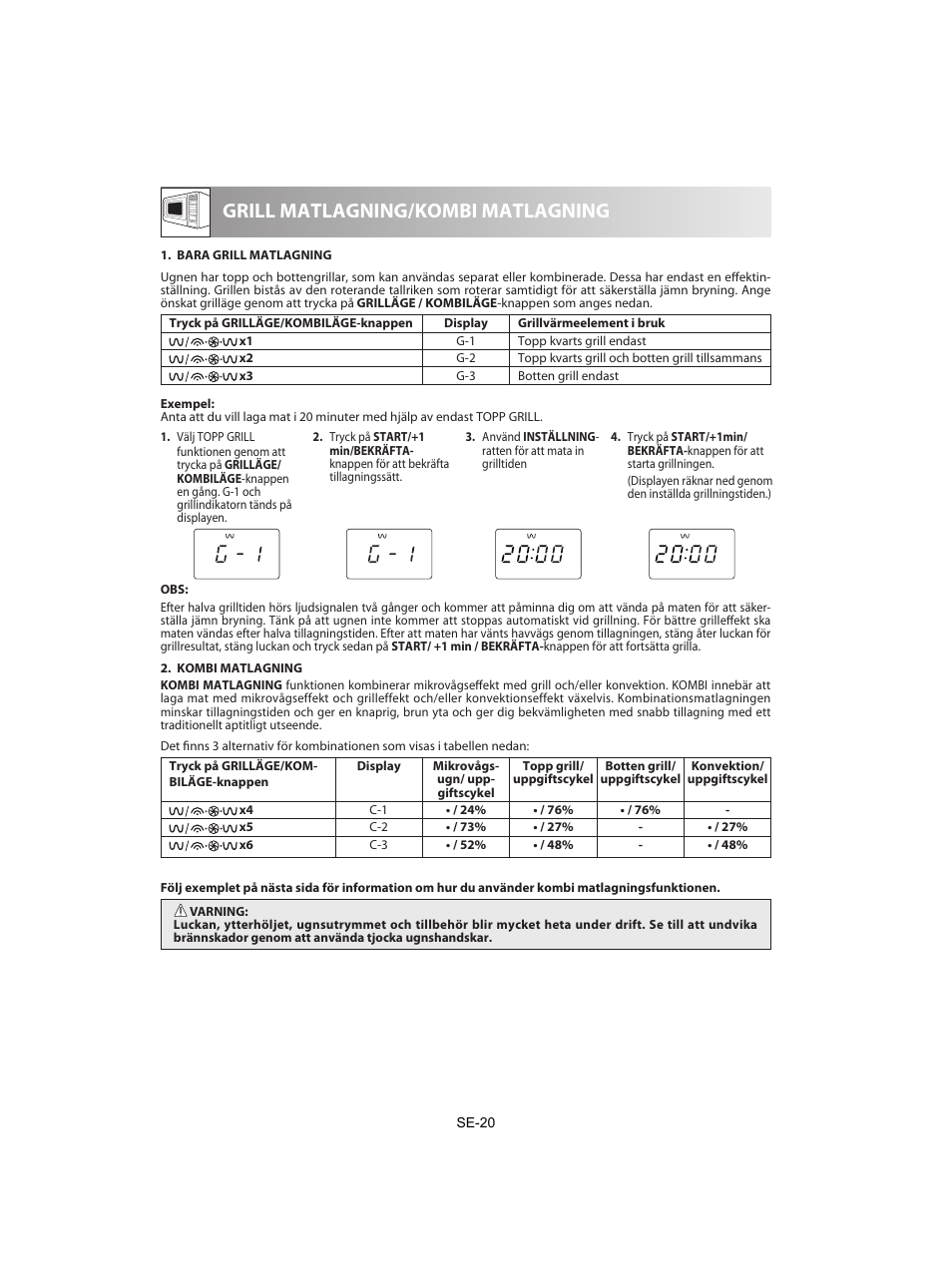 Grill matlagning/kombi matlagning | Sharp R-842INE User Manual | Page 190 / 312