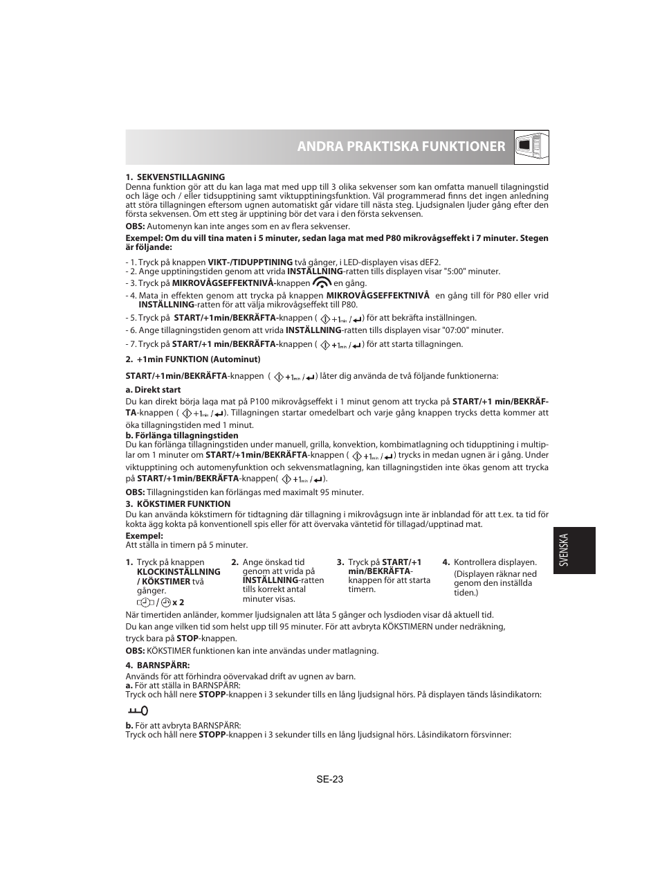 Andra praktiska funktioner | Sharp R-842INE User Manual | Page 193 / 312