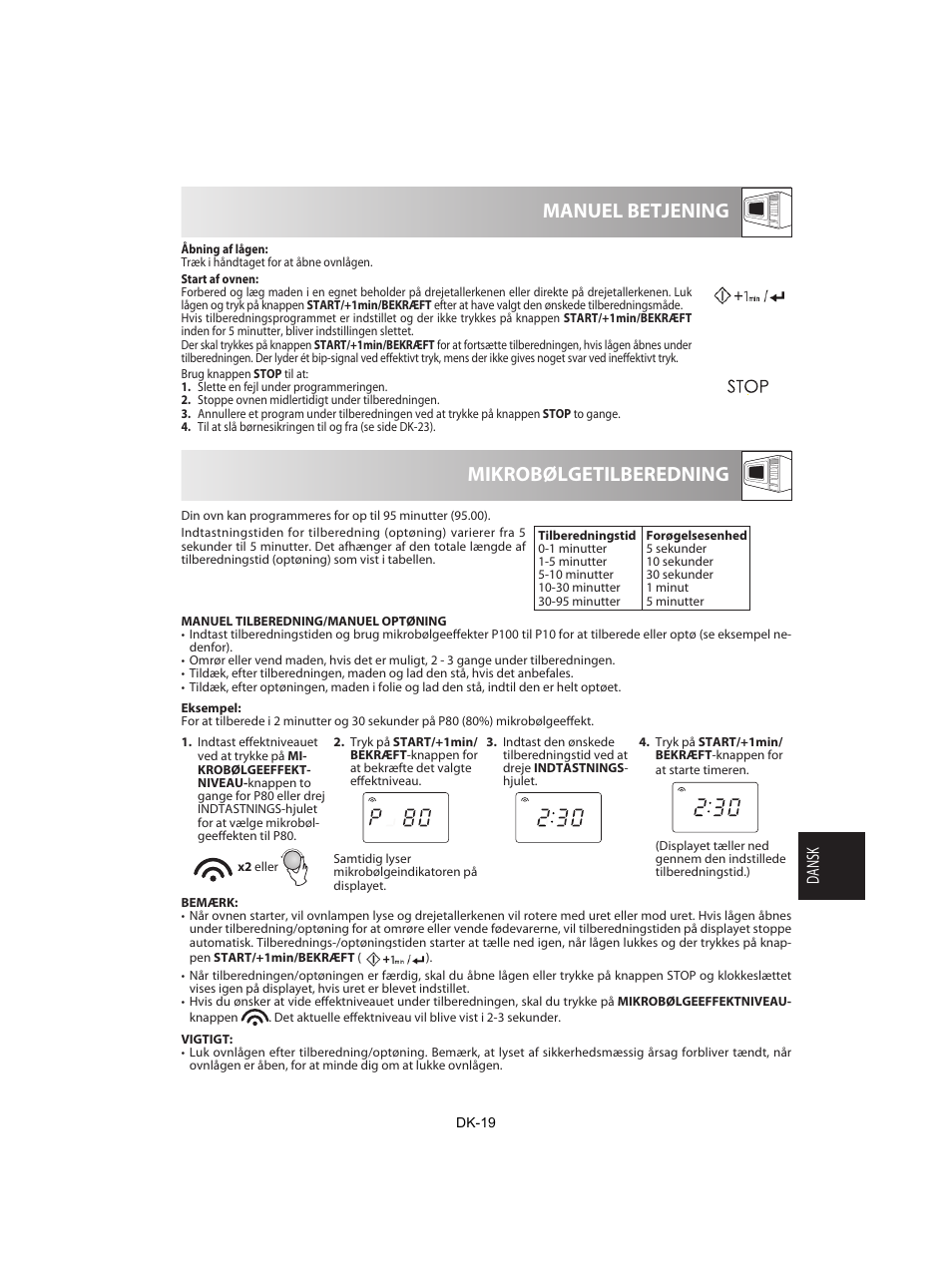 Mikrobølgetilberedning manuel betjening | Sharp R-842INE User Manual | Page 217 / 312