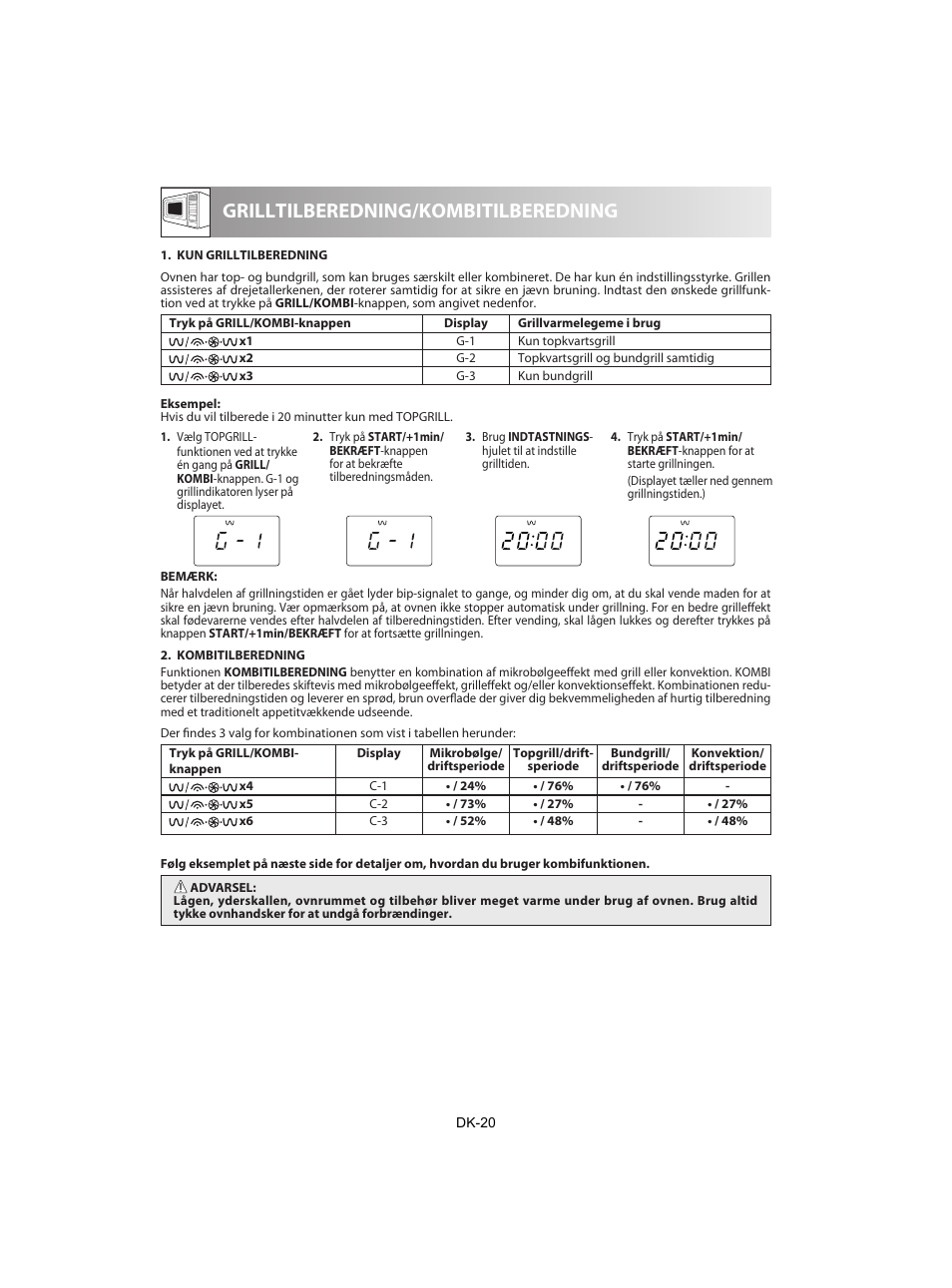 Grilltilberedning/kombitilberedning | Sharp R-842INE User Manual | Page 218 / 312