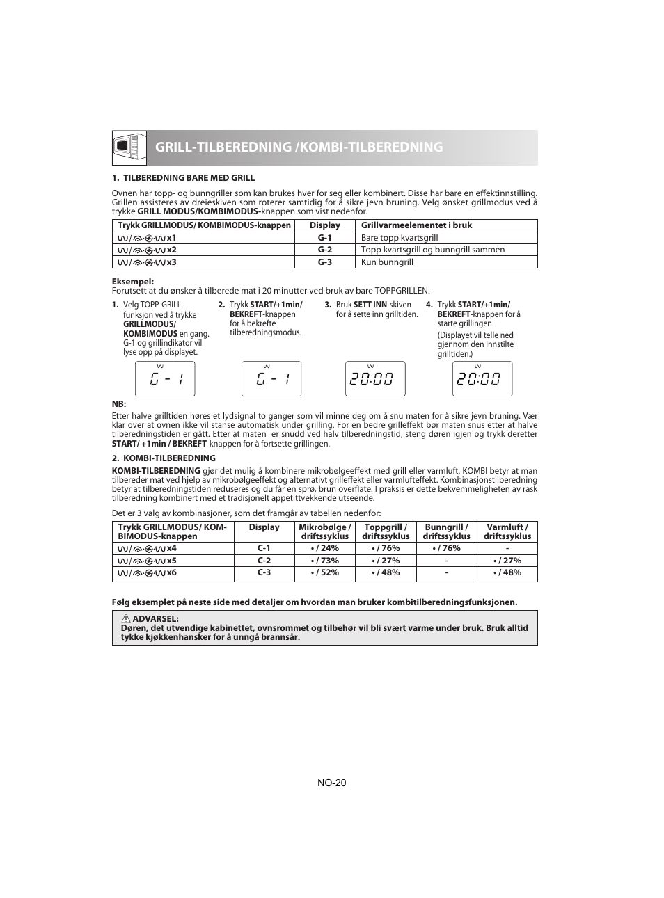 Grill-tilberedning /kombi-tilberedning | Sharp R-842INE User Manual | Page 246 / 312