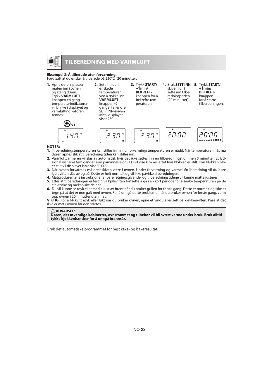 Tilberedning med varmluft | Sharp R-842INE User Manual | Page 248 / 312