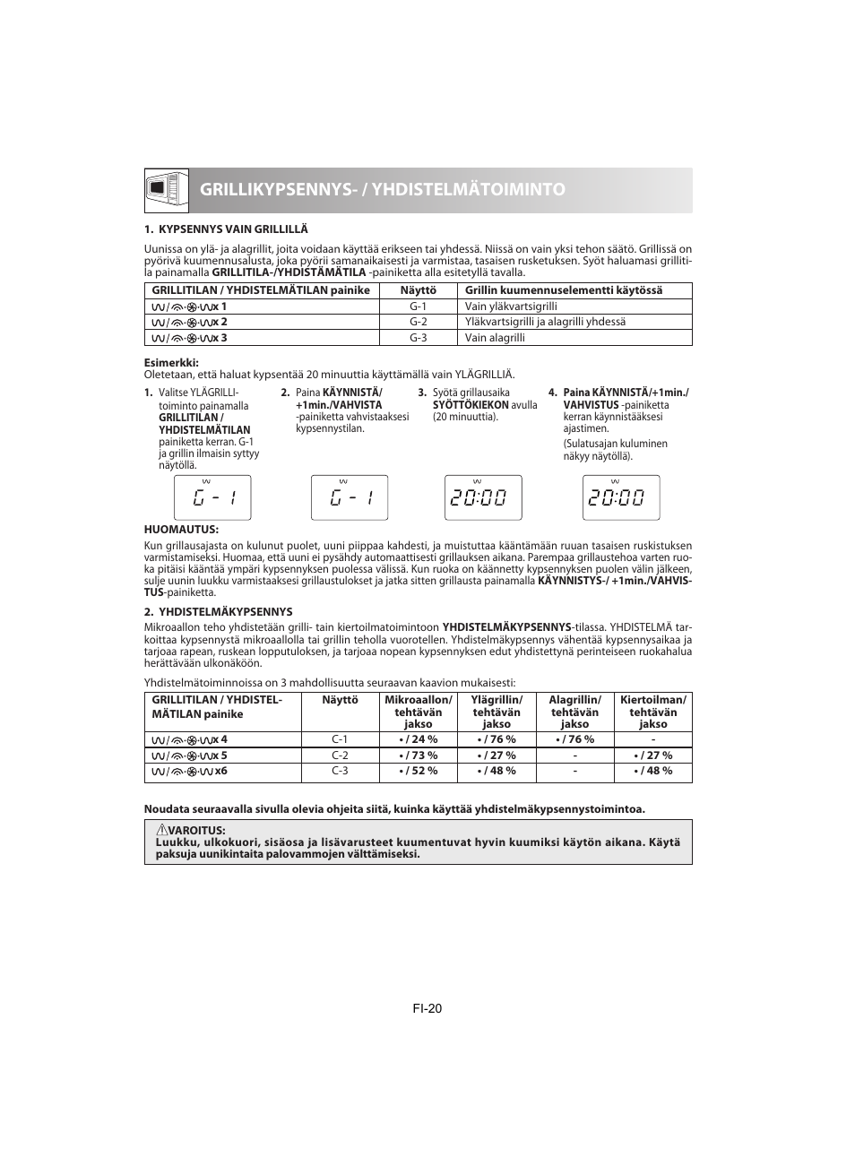 Grillikypsennys- / yhdistelmätoiminto | Sharp R-842INE User Manual | Page 274 / 312