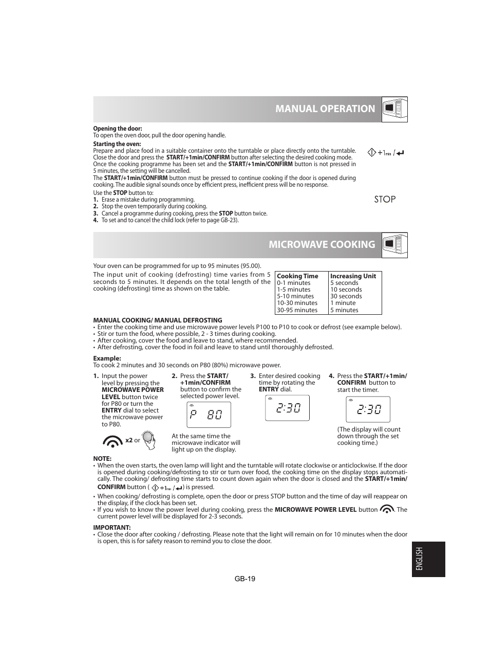 Microwave cooking manual operation | Sharp R-842INE User Manual | Page 301 / 312