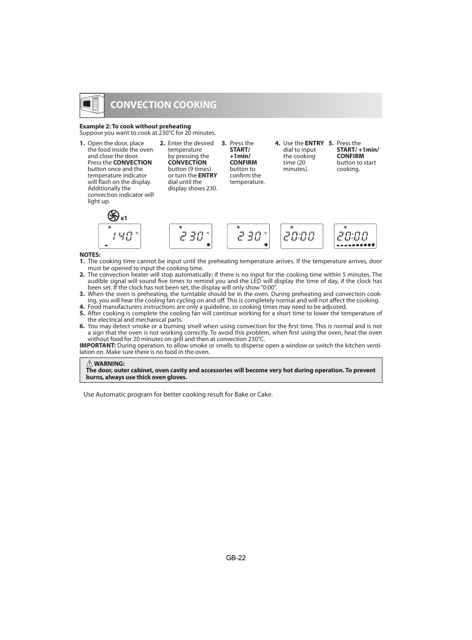 Convection cooking | Sharp R-842INE User Manual | Page 304 / 312