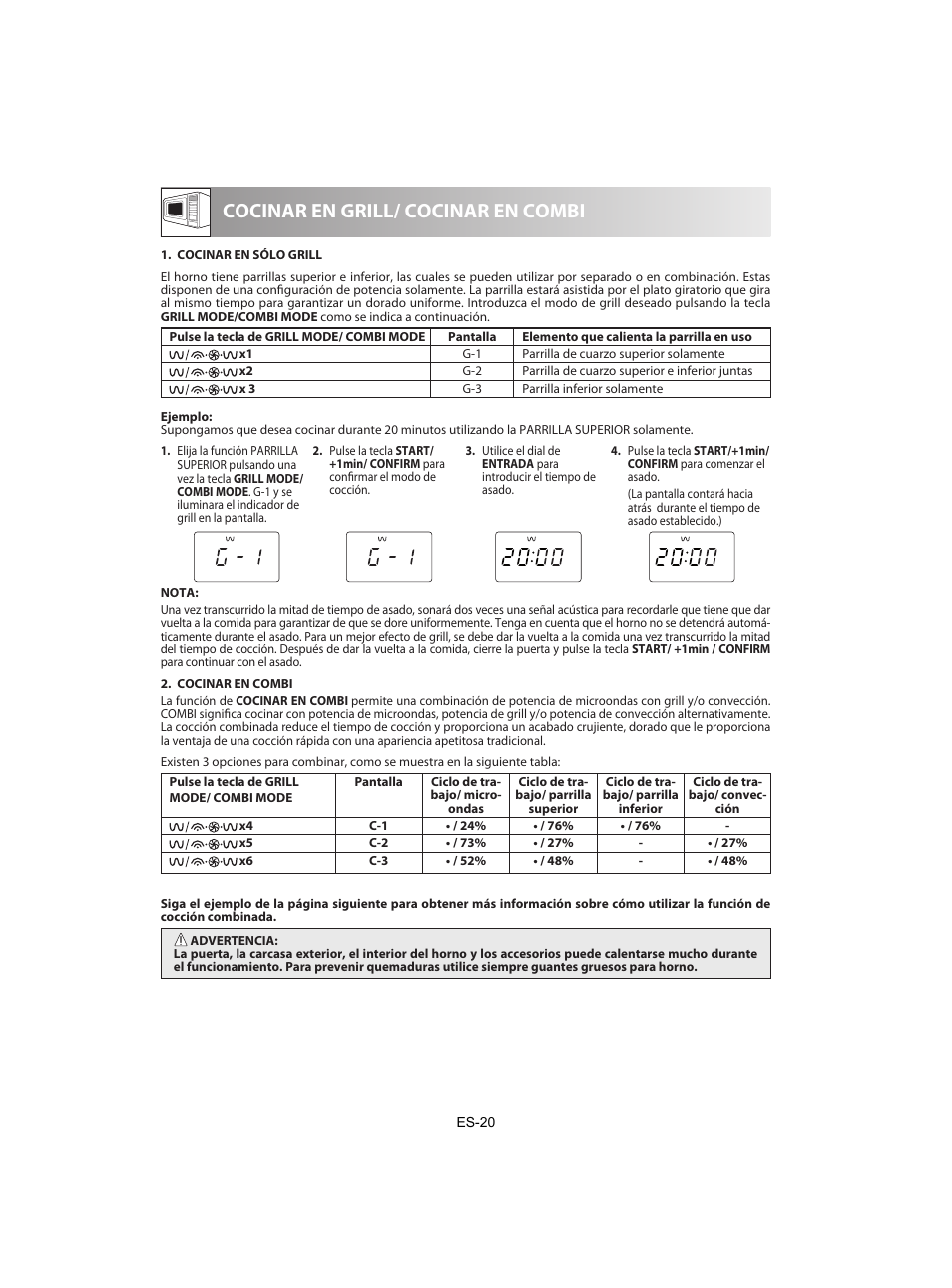 Cocinar en grill/ cocinar en combi | Sharp R-842INE User Manual | Page 50 / 312