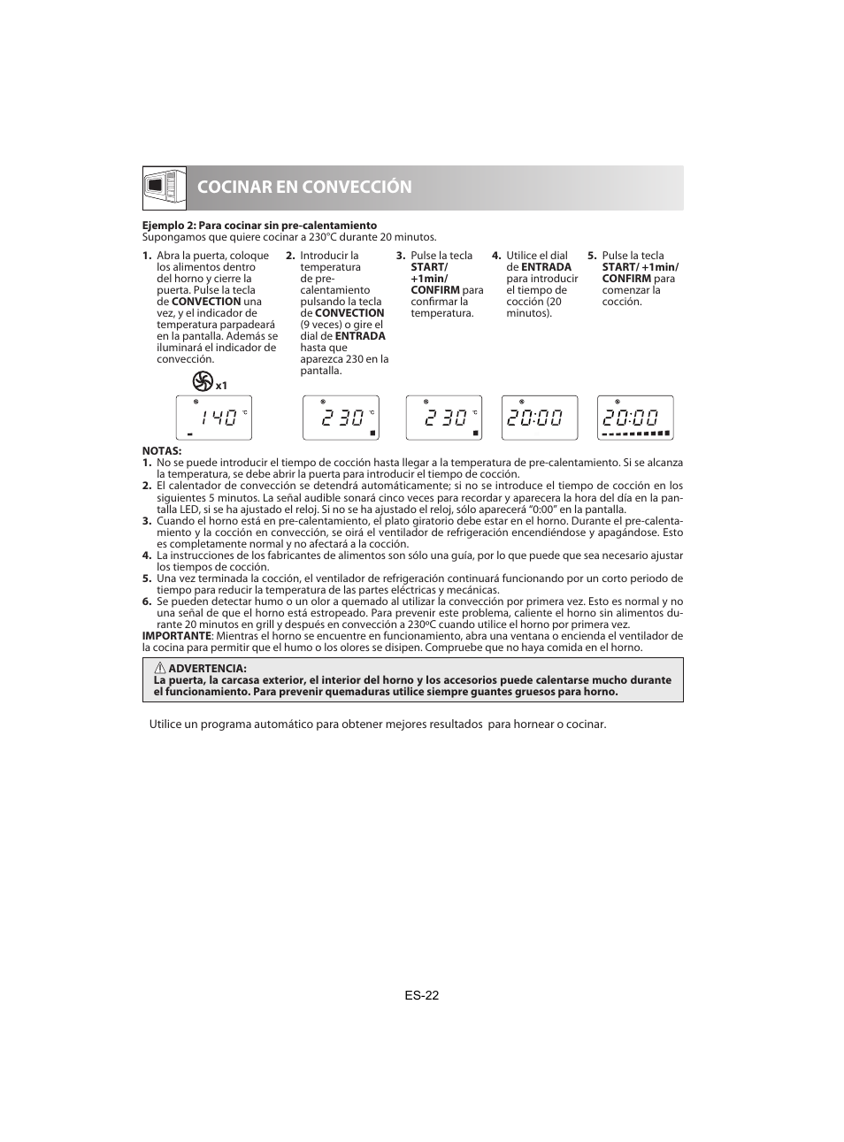 Cocinar en convección | Sharp R-842INE User Manual | Page 52 / 312