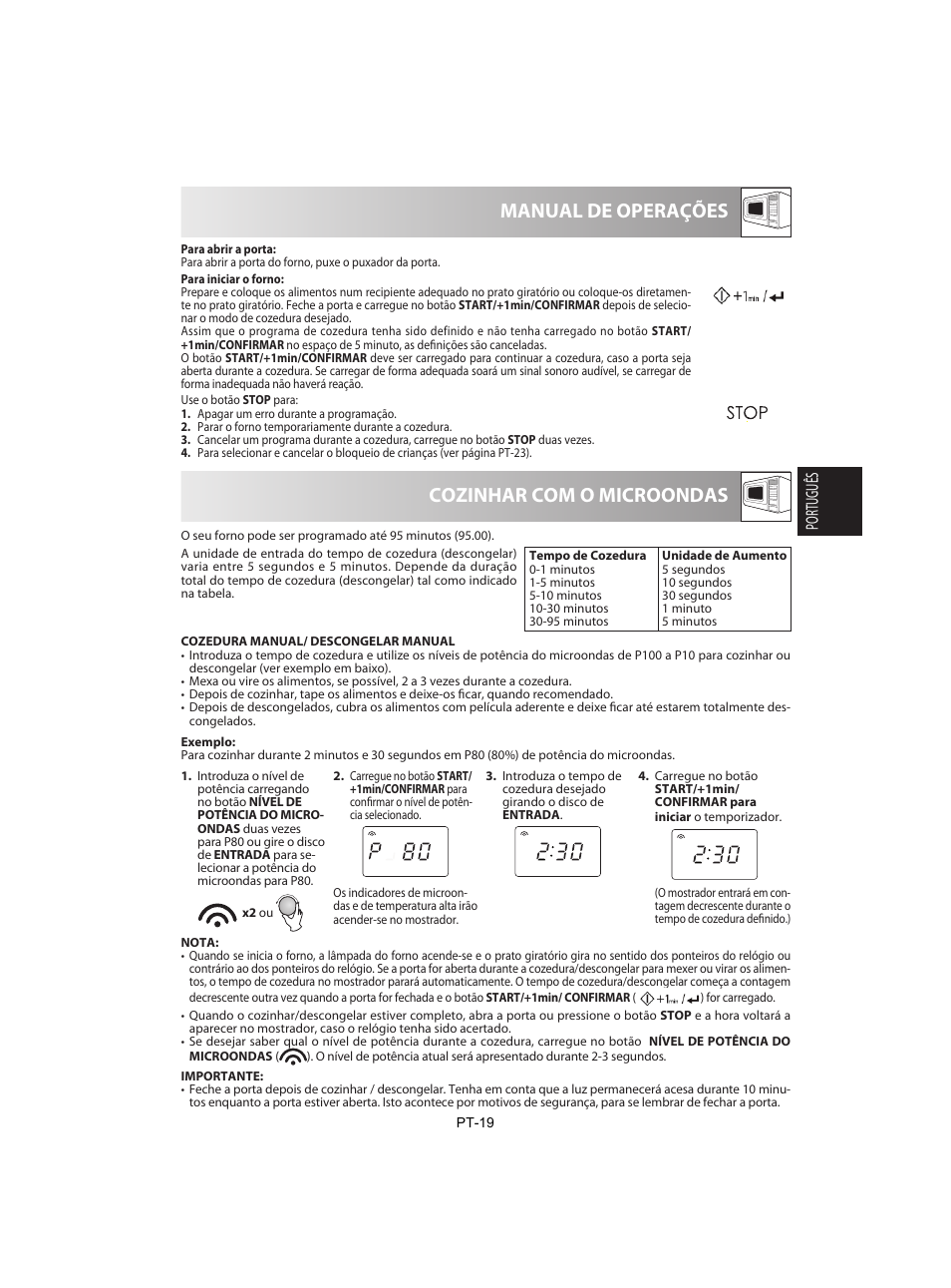 Cozinhar com o microondas manual de operações | Sharp R-842INE User Manual | Page 77 / 312