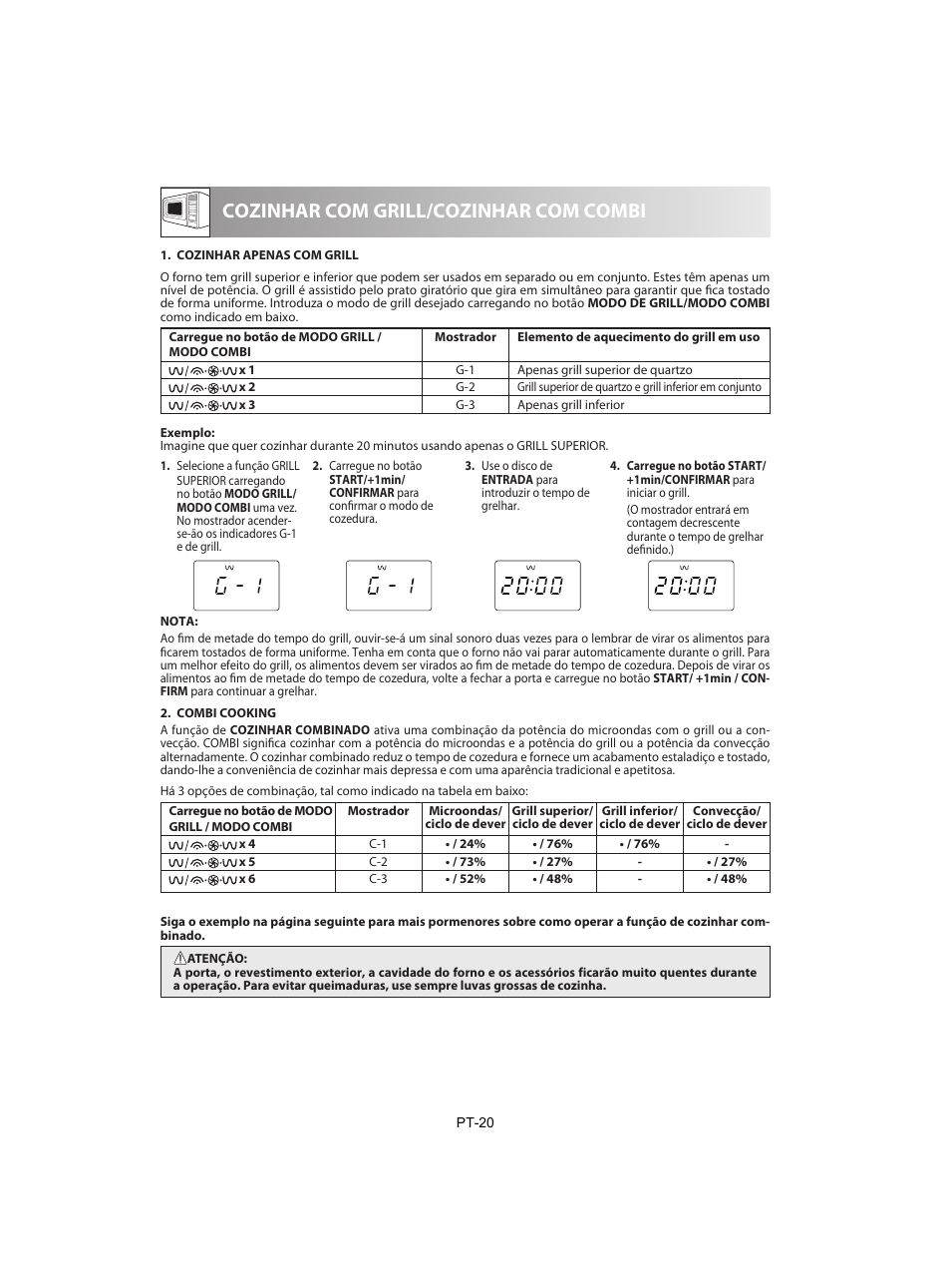 Cozinhar com grill/cozinhar com combi | Sharp R-842INE User Manual | Page 78 / 312