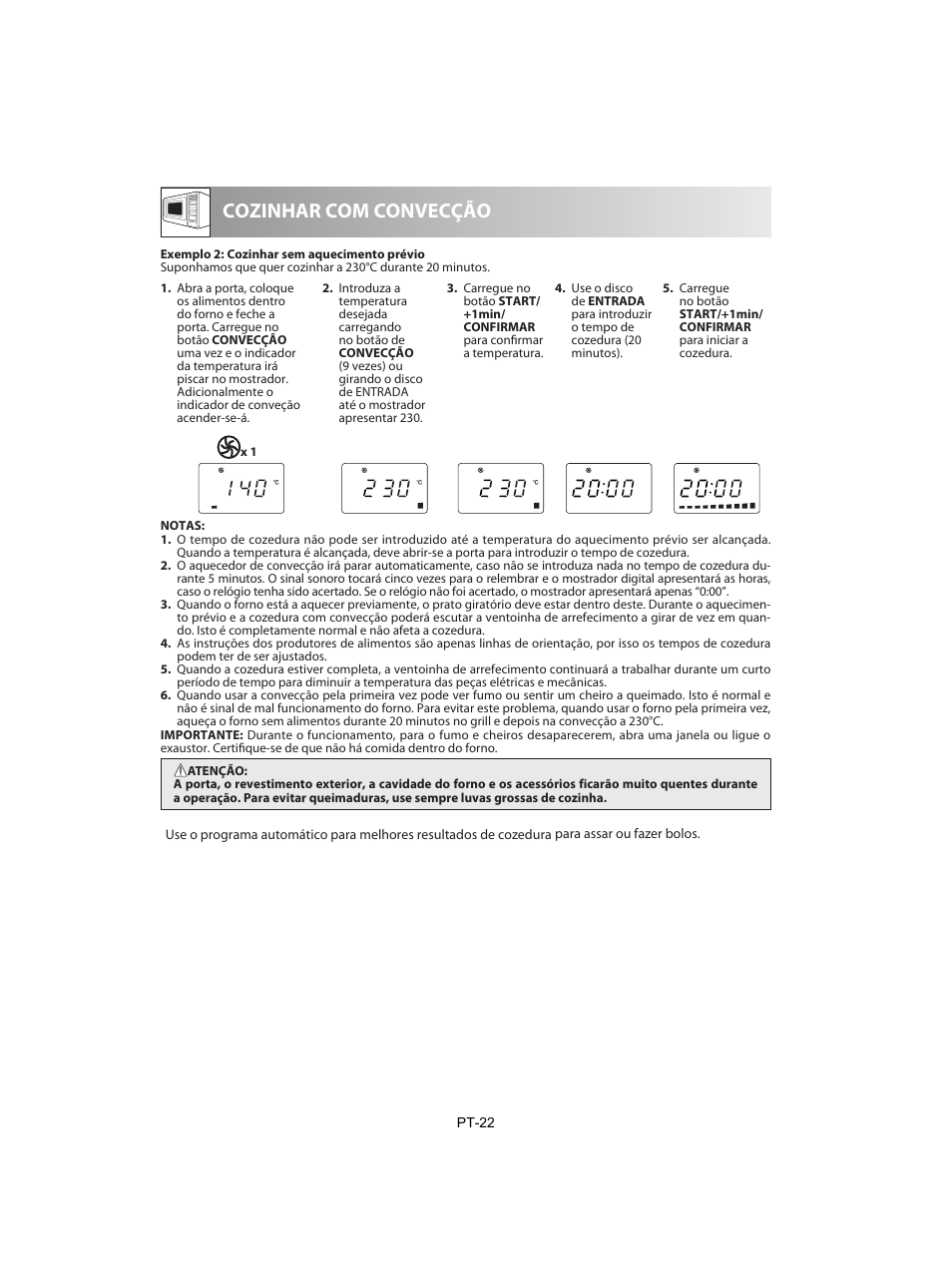 Cozinhar com convecção | Sharp R-842INE User Manual | Page 80 / 312