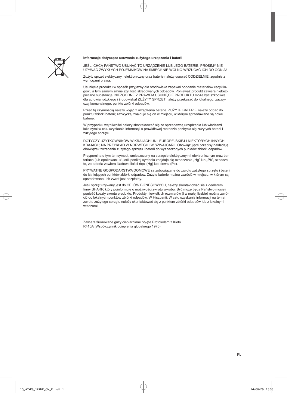 Sharp AY-XP9RMR-AE-X9RMR User Manual | Page 128 / 144