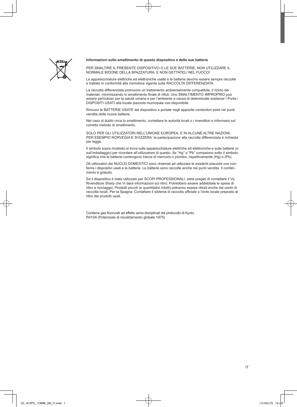 Sharp AY-XP9RMR-AE-X9RMR User Manual | Page 16 / 144