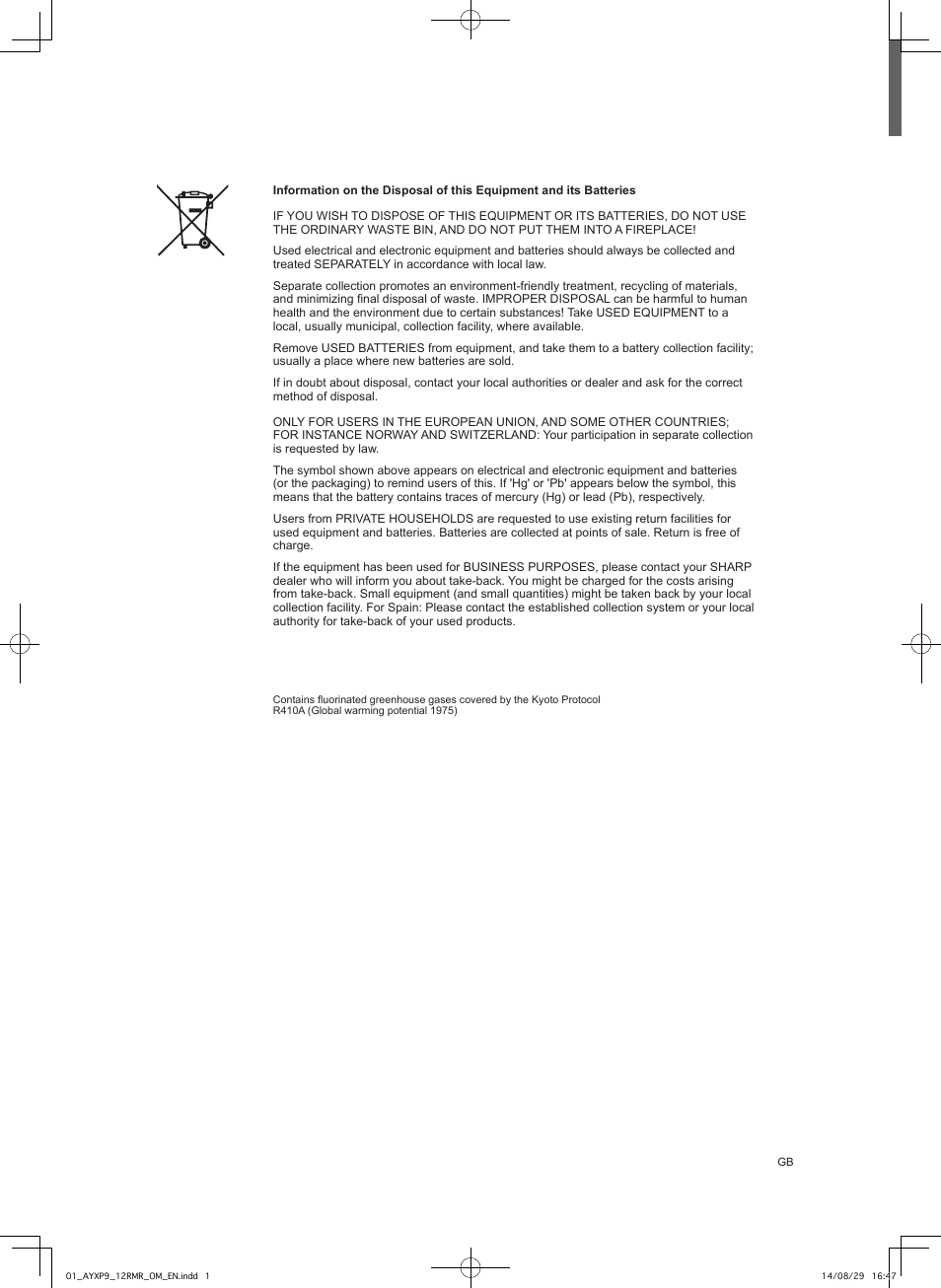 Sharp AY-XP9RMR-AE-X9RMR User Manual | Page 2 / 144