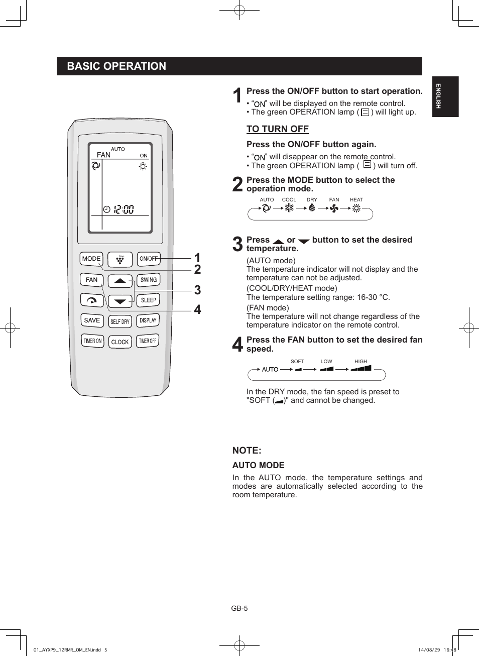 Basic operation | Sharp AY-XP9RMR-AE-X9RMR User Manual | Page 7 / 144