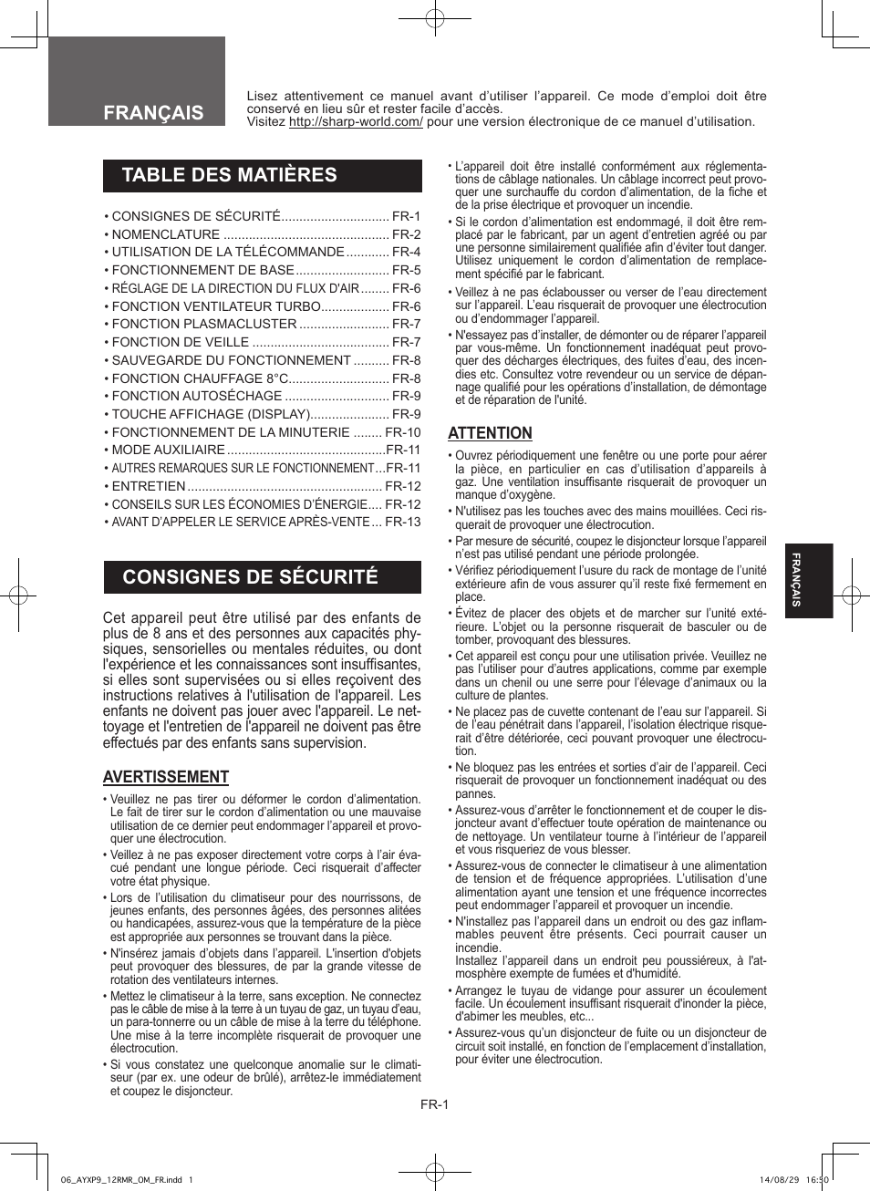 Sharp AY-XP9RMR-AE-X9RMR User Manual | Page 73 / 144