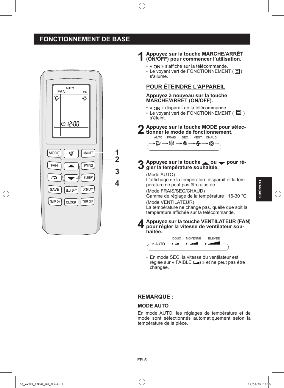 Fonctionnement de base | Sharp AY-XP9RMR-AE-X9RMR User Manual | Page 77 / 144