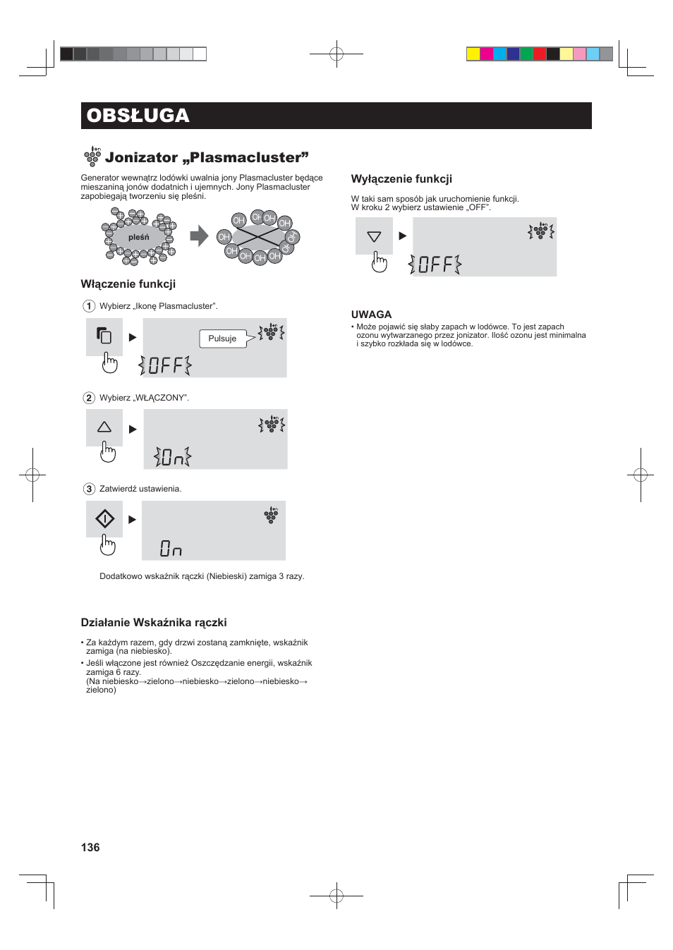 Obsługa, Jonizator „plasmacluster | Sharp SJ-FS820VSL User Manual | Page 136 / 308