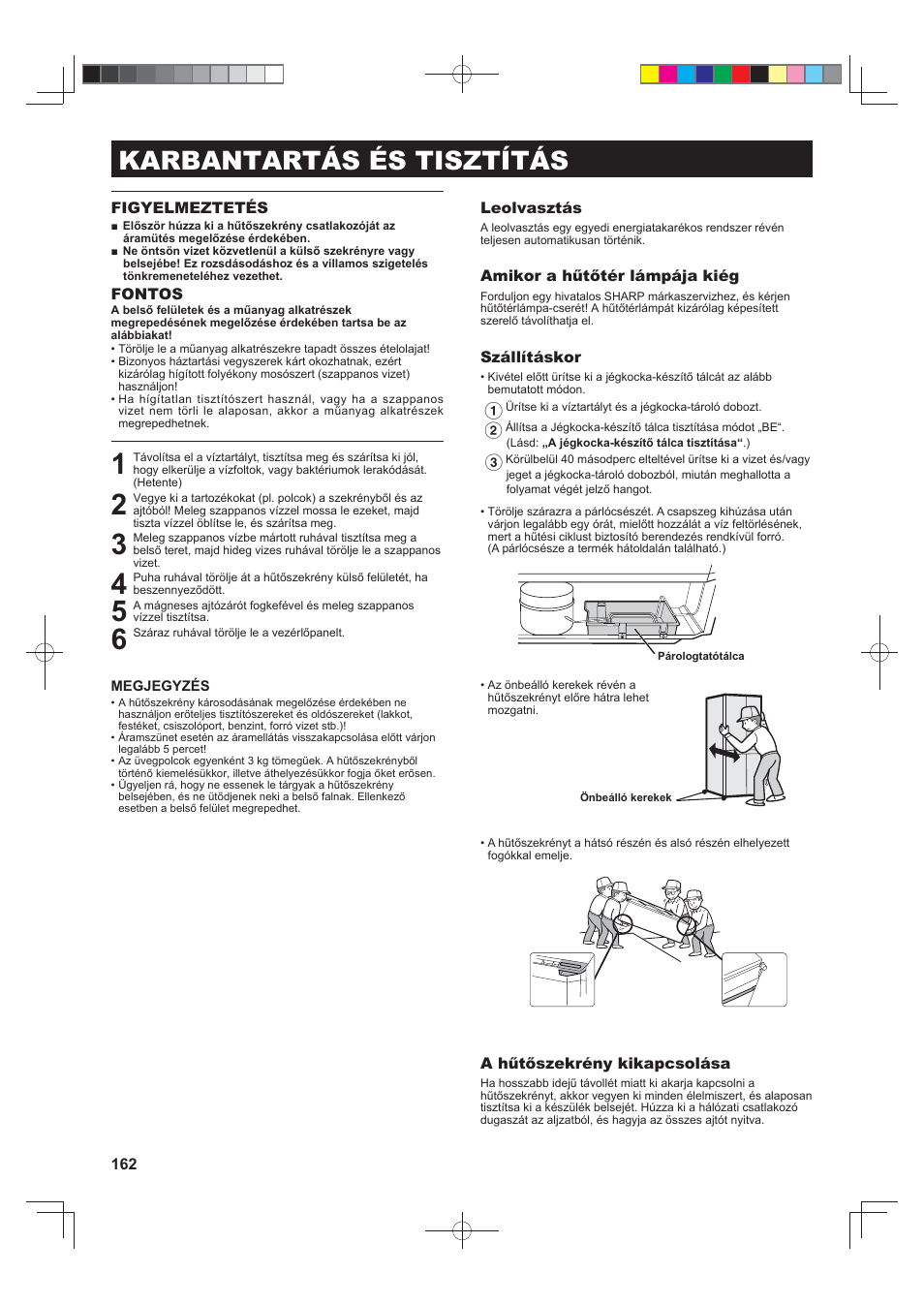 Karbantartás és tisztítás | Sharp SJ-FS820VSL User Manual | Page 162 / 308