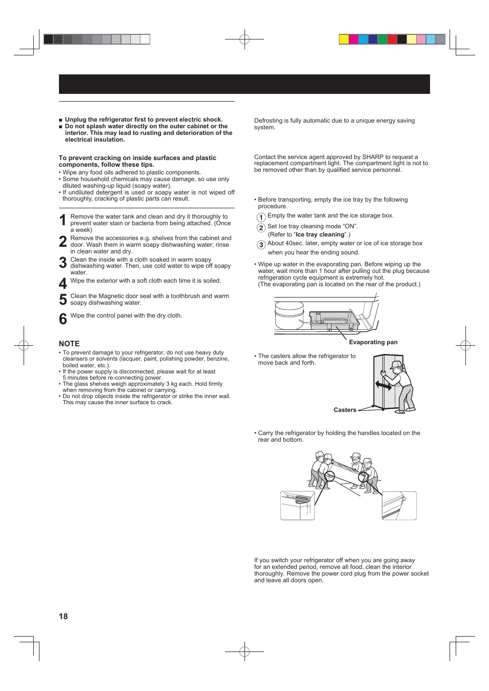 Care and cleaning | Sharp SJ-FS820VSL User Manual | Page 18 / 308