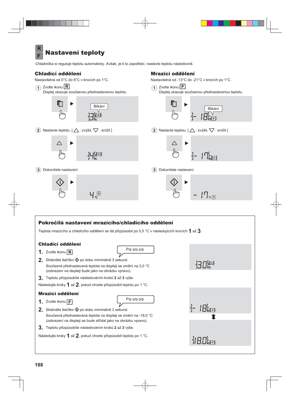 Nastavení teploty | Sharp SJ-FS820VSL User Manual | Page 188 / 308