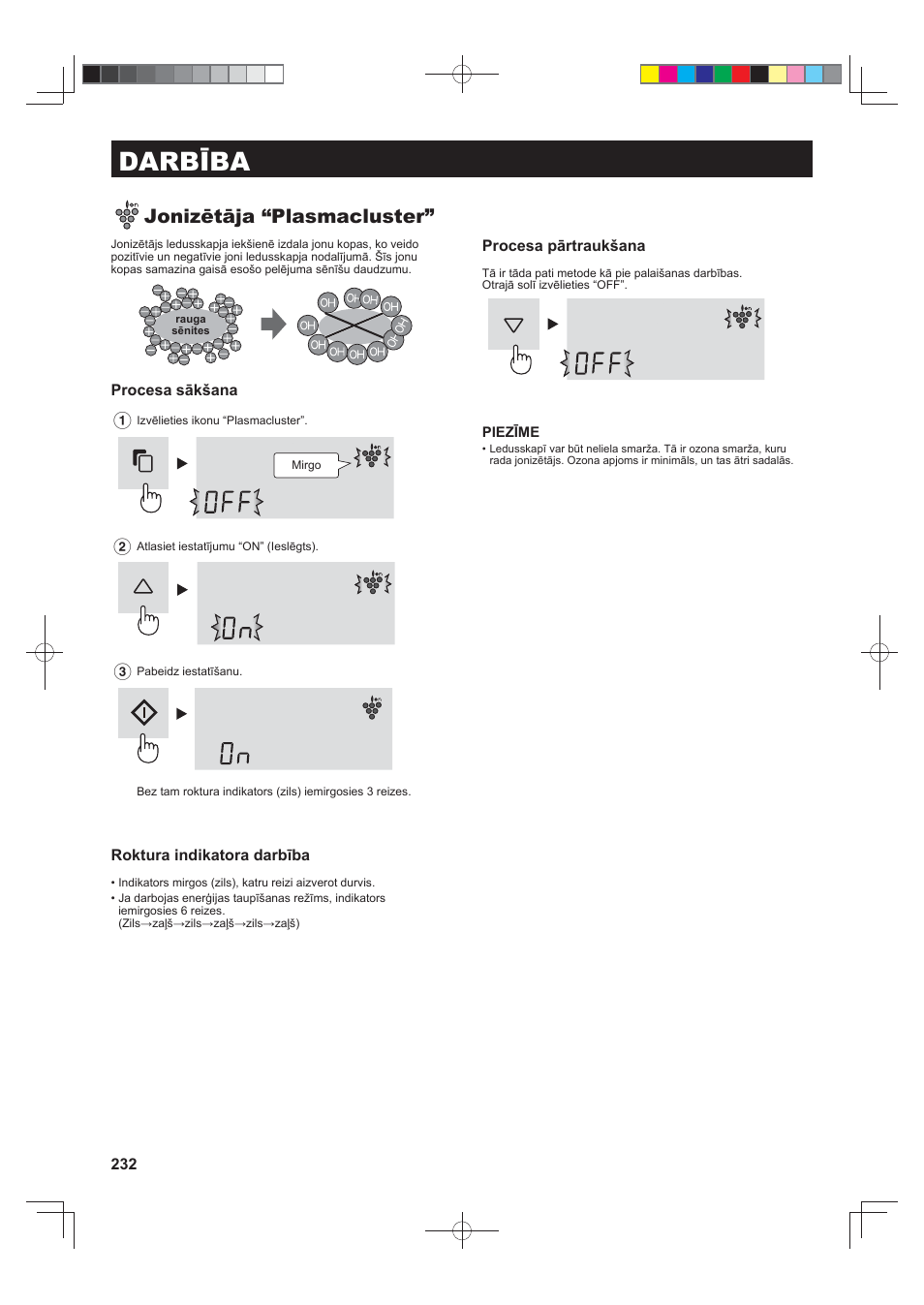 Darbība, Jonizētāja “plasmacluster | Sharp SJ-FS820VSL User Manual | Page 232 / 308