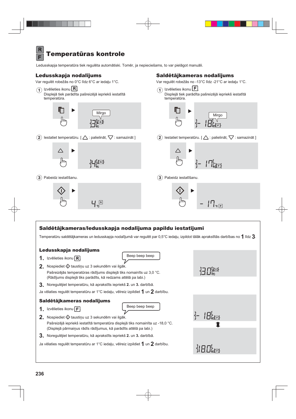 Temperatūras kontrole | Sharp SJ-FS820VSL User Manual | Page 236 / 308