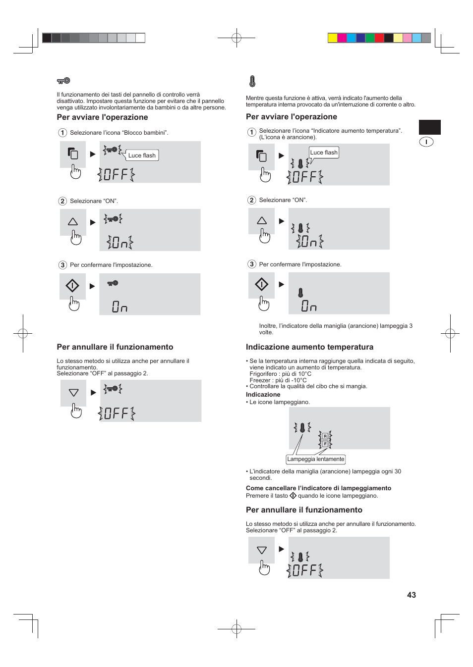 Blocco bambini, Indicatore di aumento temperatura | Sharp SJ-FS820VSL User Manual | Page 43 / 308