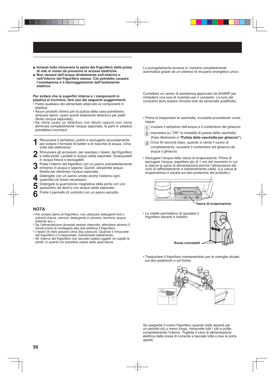 Manutenzione e pulizia | Sharp SJ-FS820VSL User Manual | Page 50 / 308