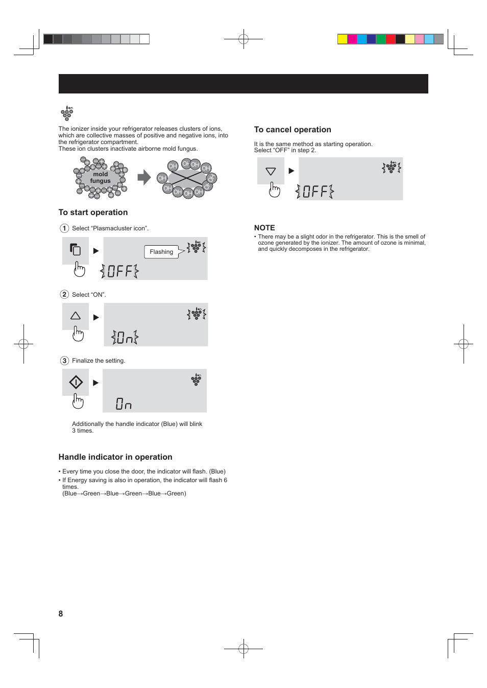 Operation, Plasmacluster | Sharp SJ-FS820VSL User Manual | Page 8 / 308