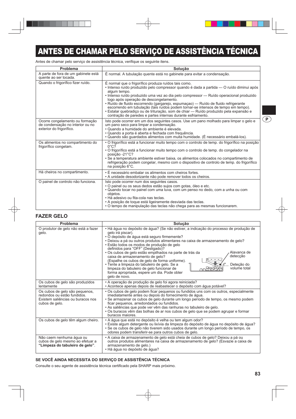 Fazer gelo | Sharp SJ-FS820VSL User Manual | Page 83 / 308