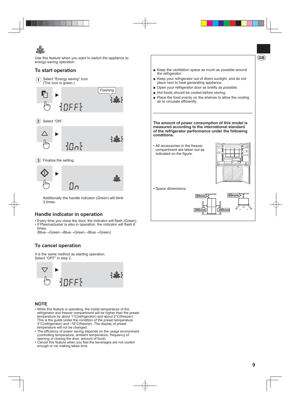 Energy saving, Handle indicator in operation, Tips for saving energy | Sharp SJ-FS820VSL User Manual | Page 9 / 308