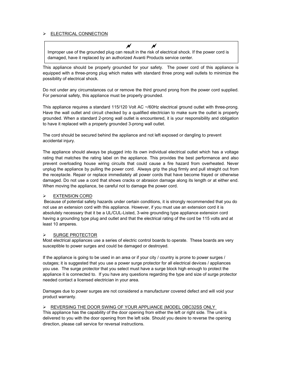 Avanti OBC33SSD User Manual | Page 10 / 29