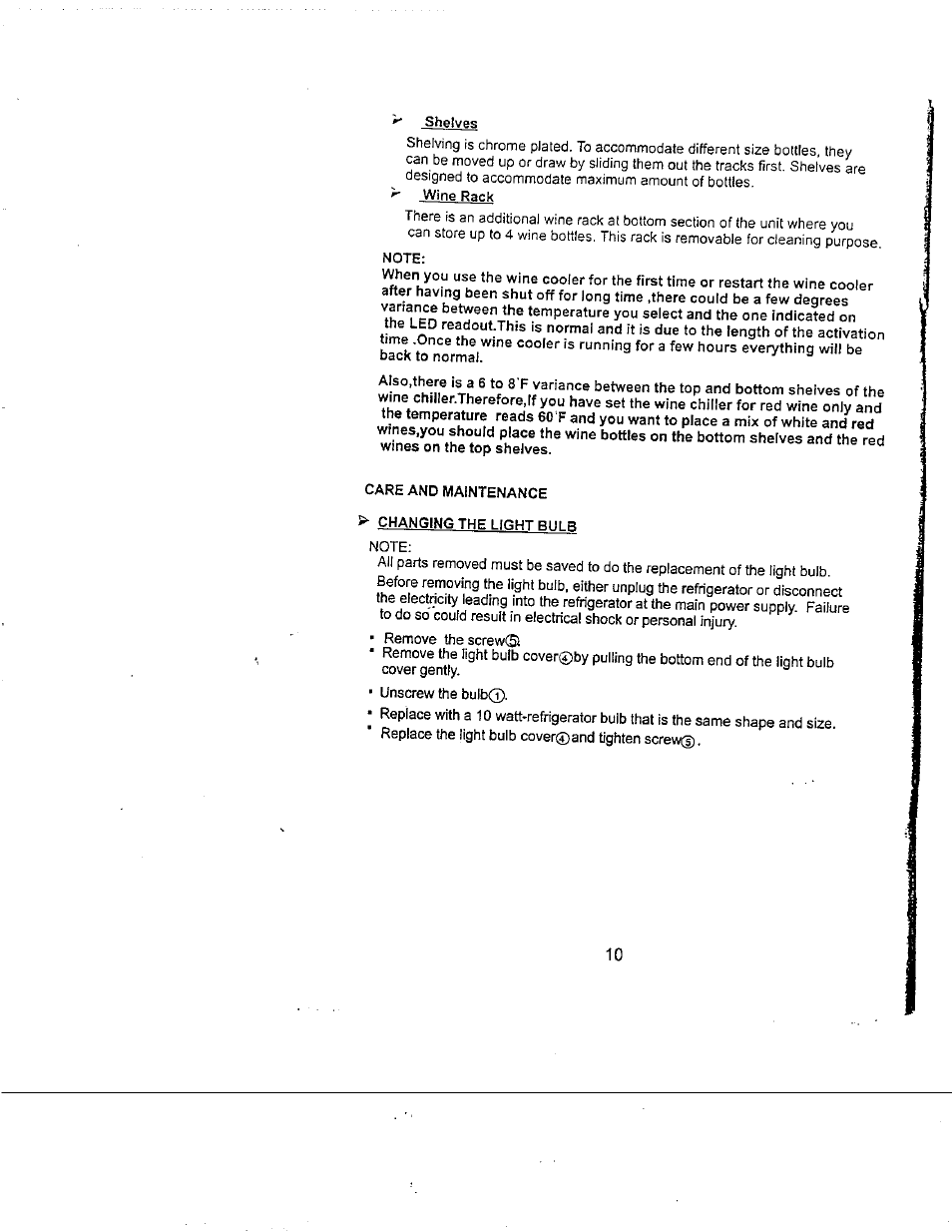 Avanti WC412D User Manual | Page 11 / 19