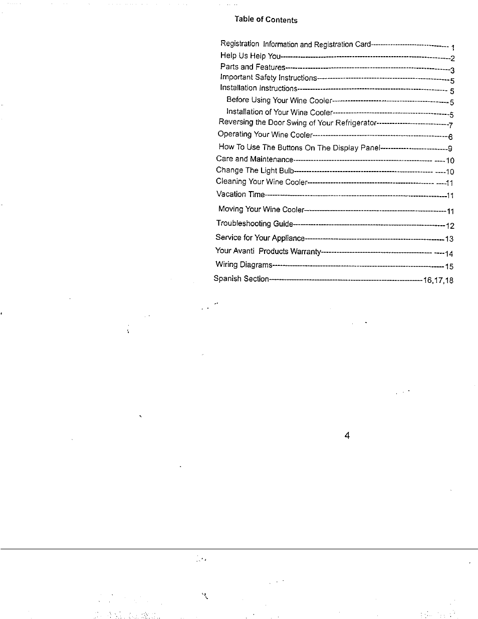 Avanti WC412D User Manual | Page 5 / 19