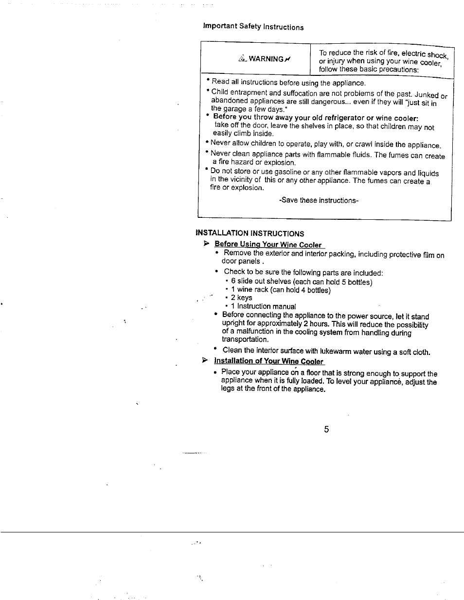 Avanti WC412D User Manual | Page 6 / 19