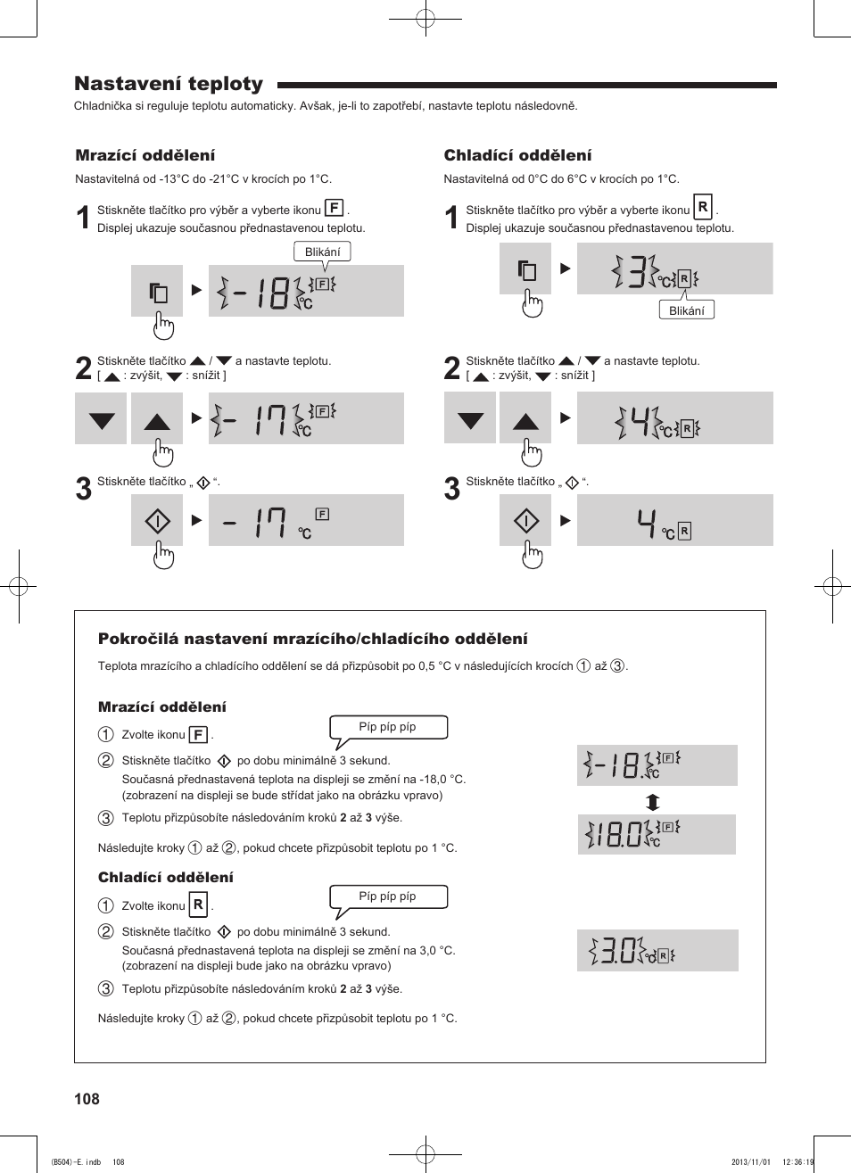 Nastavení teploty | Sharp SJ-GC680VSL User Manual | Page 108 / 184