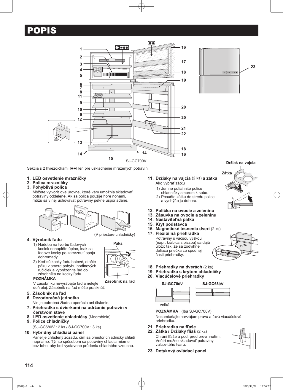 Popis | Sharp SJ-GC680VSL User Manual | Page 114 / 184