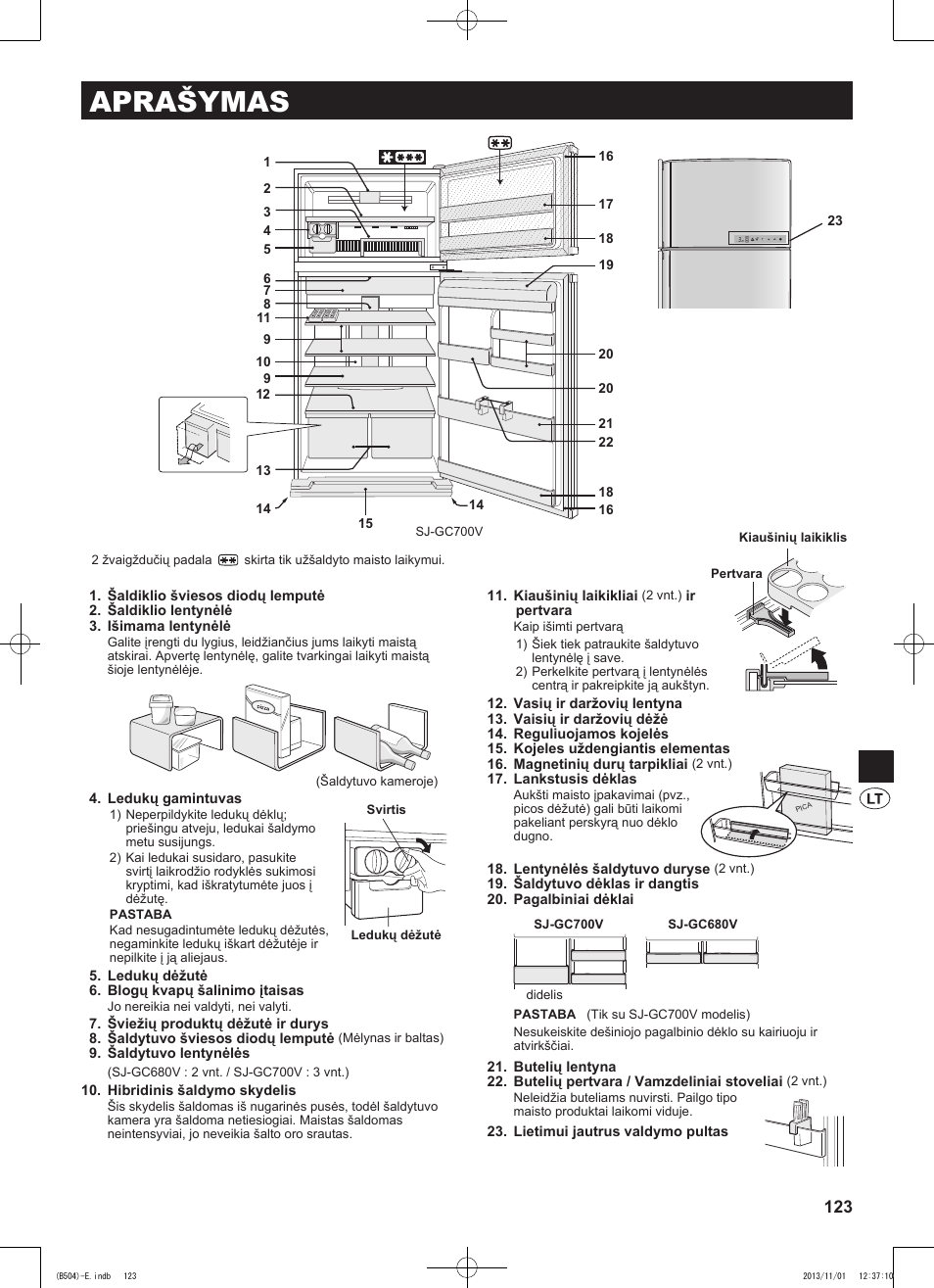 Aprašymas | Sharp SJ-GC680VSL User Manual | Page 123 / 184