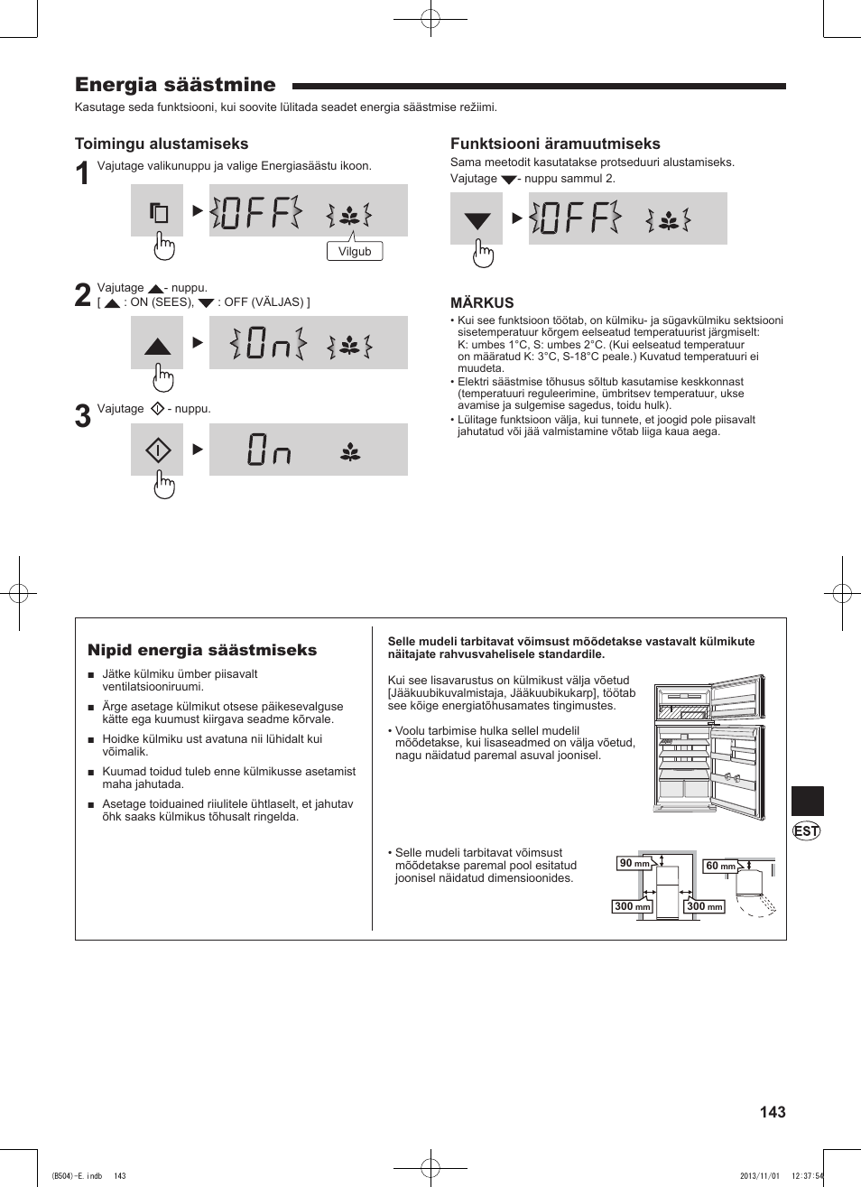 Energia säästmine | Sharp SJ-GC680VSL User Manual | Page 143 / 184
