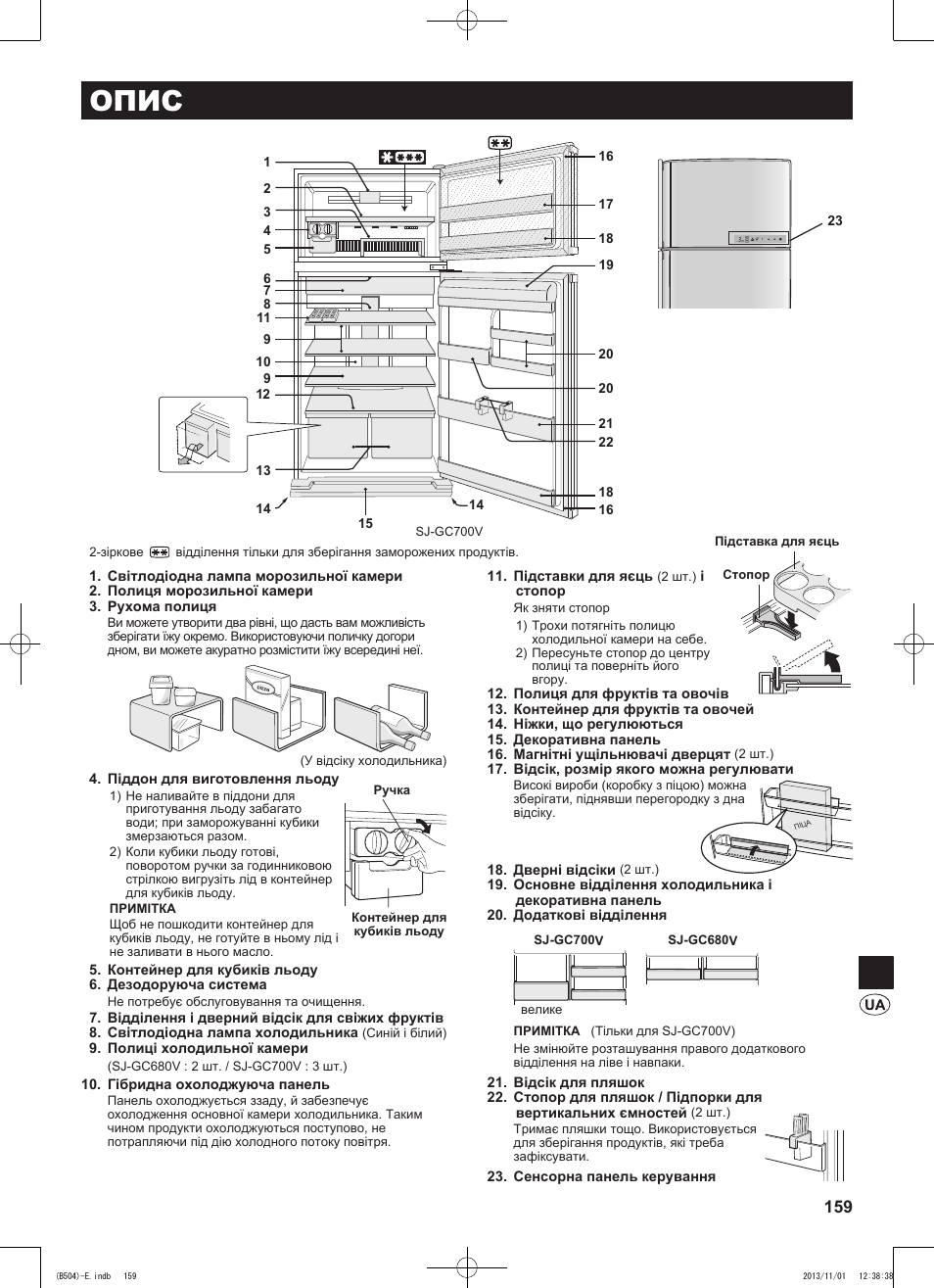 Опис | Sharp SJ-GC680VSL User Manual | Page 159 / 184